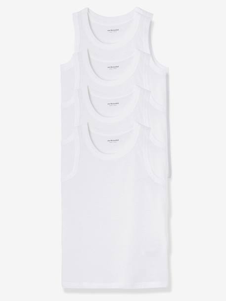 Lot 4 débardeurs maillot de corps BASICS BLANC - vertbaudet enfant 