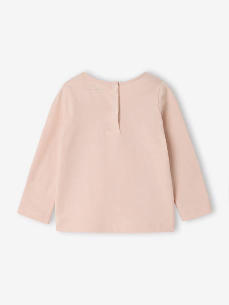 Long-sleeved T-shirt for baby girls grey blue+pale pink - vertbaudet enfant 