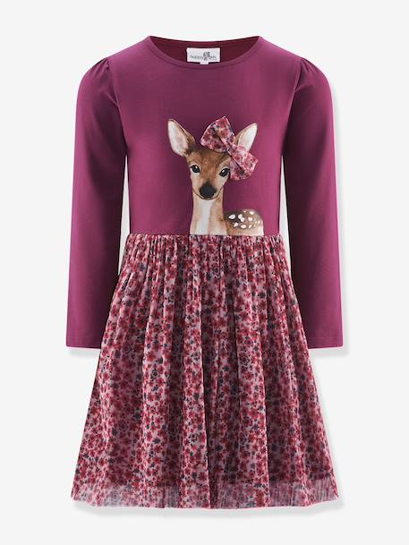 Robe avec imprimé biche fille Happy Girls bordeaux - vertbaudet enfant 