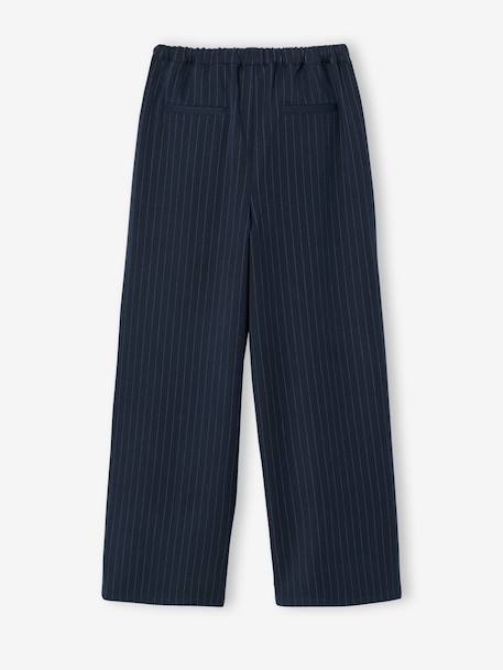 Pantalon tailoring fille gris chiné+marine - vertbaudet enfant 