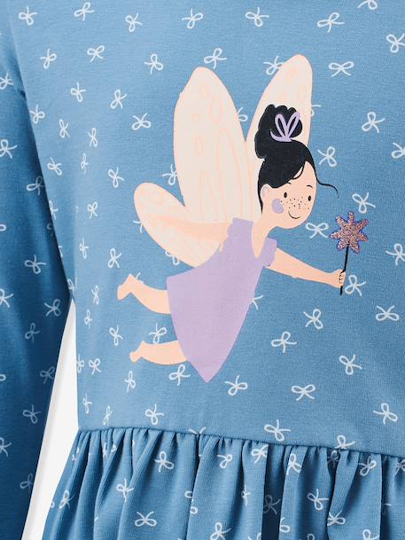 Happy Girls fairy print dress for girls sky blue - vertbaudet enfant 