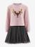 Robe avec renne à sequins fille Happy Girls rose nude - vertbaudet enfant 