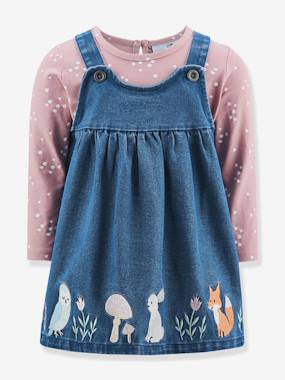 Ensemble fille : robe en jean et t-shirt Happy Girls - vertbaudet enfant