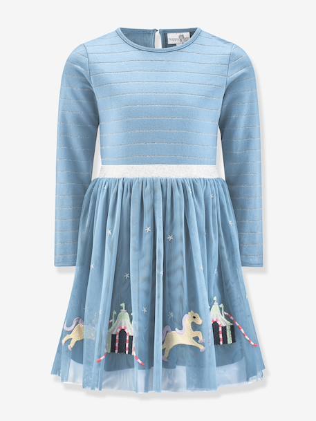 Robe en tulle avec broderie cirque fille Happy Girls bleu ciel - vertbaudet enfant 