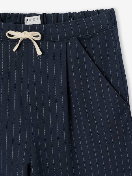 Tailored trousers for girls marl grey+navy blue - vertbaudet enfant 