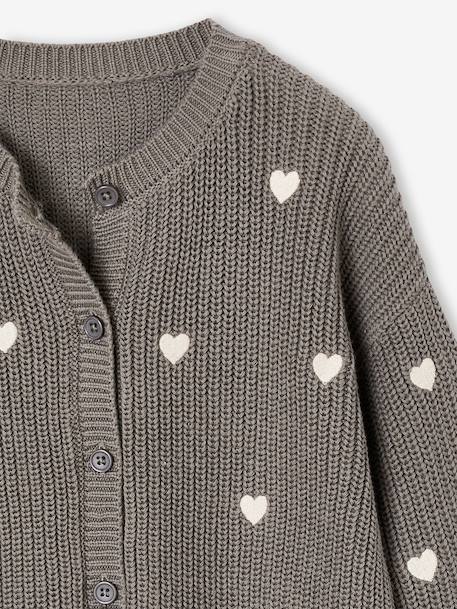 Fancy Cardigan for Girls blush+ecru+grey blue+olive+vanilla - vertbaudet enfant 