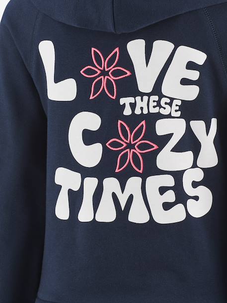 Happy Girls hooded dress for girls navy blue - vertbaudet enfant 