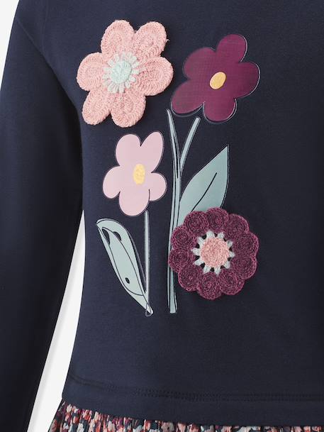 Happy Girls floral dress for girls navy blue - vertbaudet enfant 
