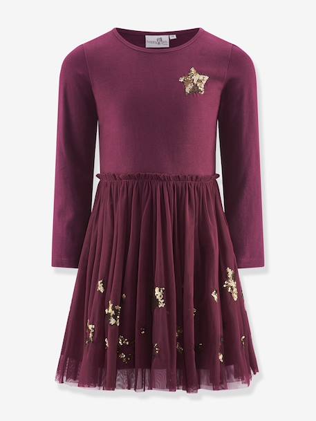 Happy Girls sequin star tulle dress for girls bordeaux red+navy blue - vertbaudet enfant 