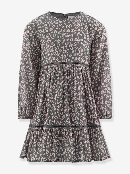 Happy Girls leopard print tiered dress for girls grey - vertbaudet enfant 