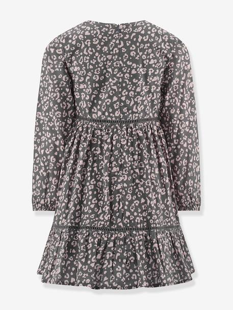 Happy Girls leopard print tiered dress for girls grey - vertbaudet enfant 