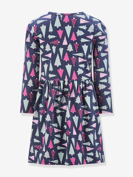 Robe avec imprimé sapins de Noël fille Happy Girls marine - vertbaudet enfant 