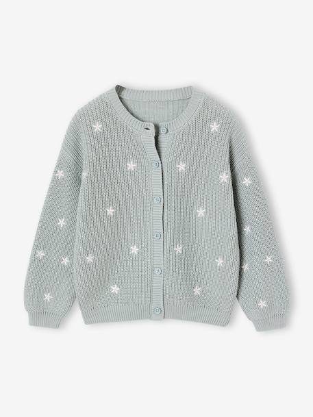 Fancy Cardigan for Girls blush+ecru+grey blue+olive+vanilla - vertbaudet enfant 