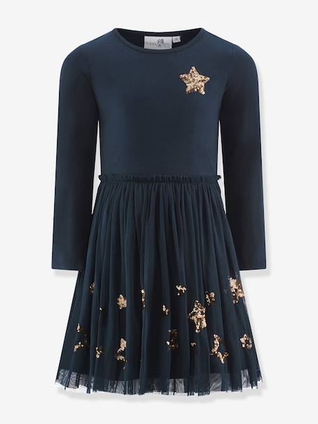 Happy Girls sequin star tulle dress for girls bordeaux red+navy blue - vertbaudet enfant 