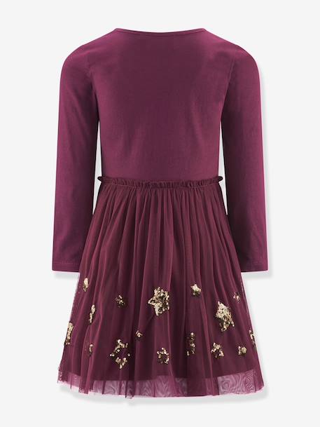 Happy Girls sequin star tulle dress for girls bordeaux red+navy blue - vertbaudet enfant 