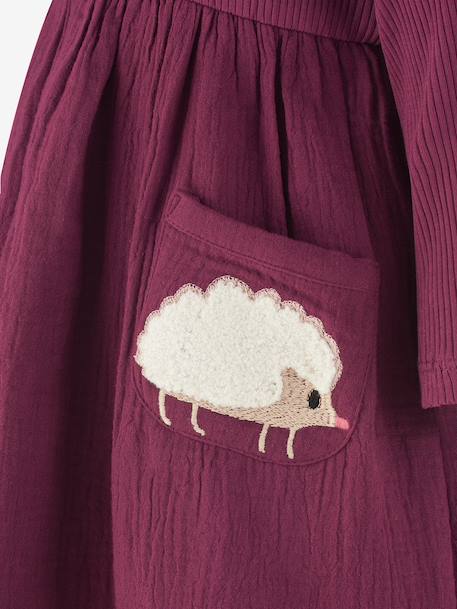 Happy Girls hedgehog dress for girls bordeaux red - vertbaudet enfant 
