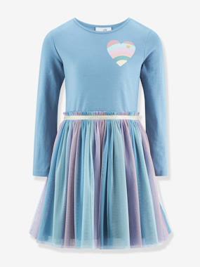 -Robe avec cœur arc-en-ciel fille Happy Girls