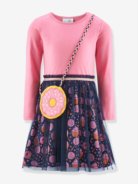 Robe avec sac donut fille Happy Girls rose bonbon - vertbaudet enfant 
