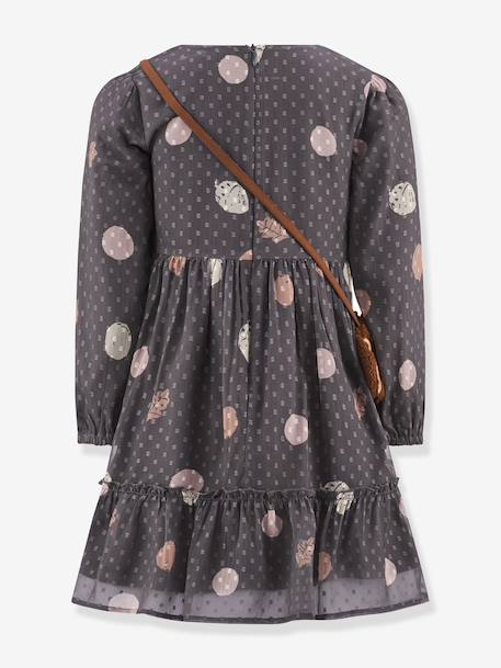 Happy Girls plumetis crepe dress with hedgehog bag for girls grey - vertbaudet enfant 
