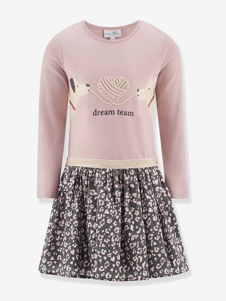 Happy Girls dog print dress for girls nude pink - vertbaudet enfant 
