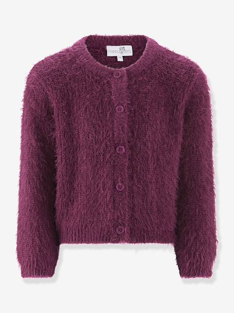 Happy Girls cardigan for girls bordeaux red+ecru+grey+nude pink - vertbaudet enfant 