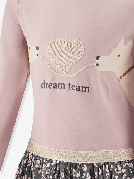 Happy Girls dog print dress for girls nude pink - vertbaudet enfant 