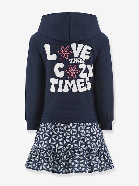 Robe à capuche fille Happy Girls marine - vertbaudet enfant 