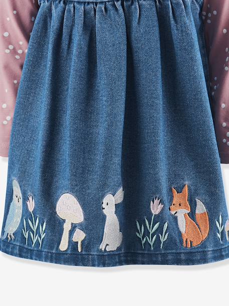 Happy Girls denim dress and long-sleeved T-shirt set for girls denim blue - vertbaudet enfant 