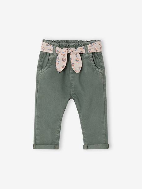 Paperbag trousers for baby girls 6729 - vertbaudet enfant 