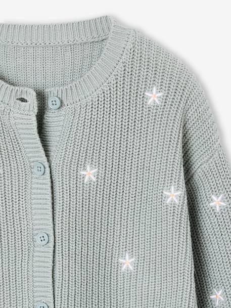 Fancy Cardigan for Girls blush+ecru+grey blue+olive+vanilla - vertbaudet enfant 