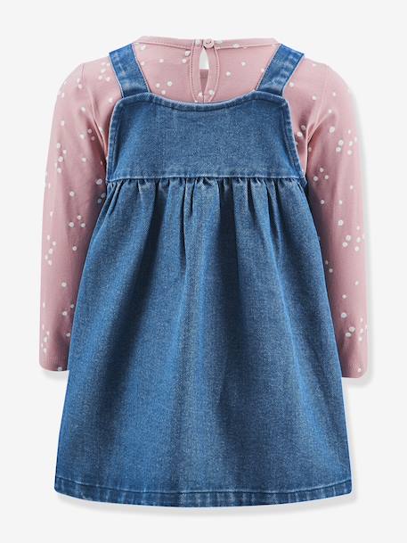 Ensemble fille : robe en jean et t-shirt Happy Girls bleu jean - vertbaudet enfant 