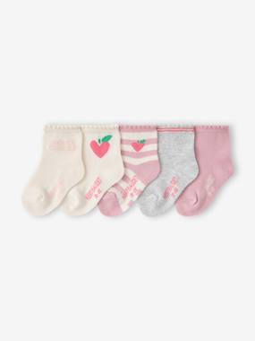 Bébé-Chaussettes, Collants-Lot de 5 chaussettes bébé fille