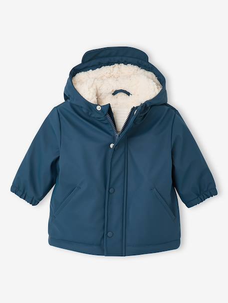 Manteau et pantalon de pluie bébé bleu nuit+caramel - vertbaudet enfant 