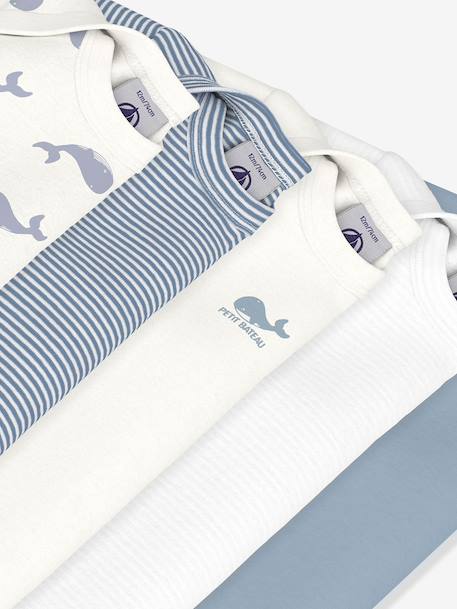 Pack of 5 long-sleeved bodysuits by PETIT BATEAU blue - vertbaudet enfant 