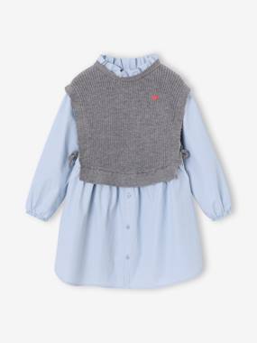 -2-in-1-Effect Shirt Dress