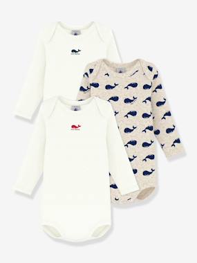 PETIT BATEAU Pack of 3 long-sleeved bodysuits  - vertbaudet enfant