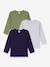Pack of 3 long-sleeved T-shirts by PETIT BATEAU multicoloured - vertbaudet enfant 