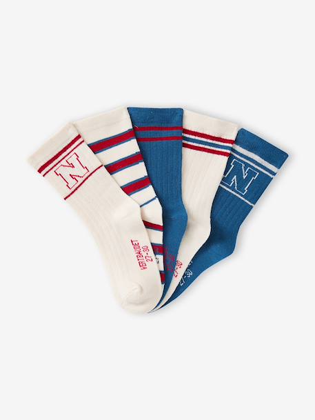 Pack of 5 socks for boys ecru - vertbaudet enfant 