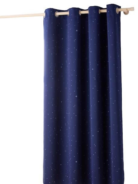 Blackout Curtain with Eyelets & Star Print Dark Blue/Print - vertbaudet enfant 