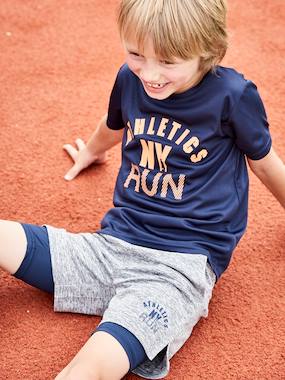 Boys-Outfits-Sports Set: T-Shirt + 2-in-1 Effect Bermuda Shorts for Boys