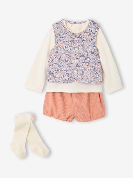 4-piece set for baby girls apricot - vertbaudet enfant 