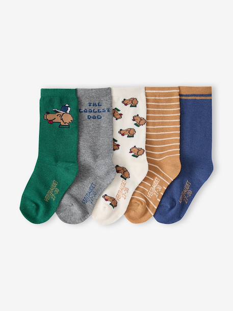Lot de 5 chaussettes garçon écru - vertbaudet enfant 