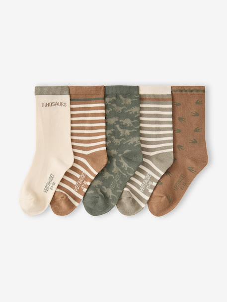 Pack of 5 socks for boys beige - vertbaudet enfant 