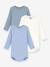 PETIT BATEAU Pack of 3 long-sleeved bodysuits blue - vertbaudet enfant 