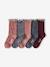Pack of 5 pairs of 'leopard' socks for girls anthracite+cinnamon - vertbaudet enfant 