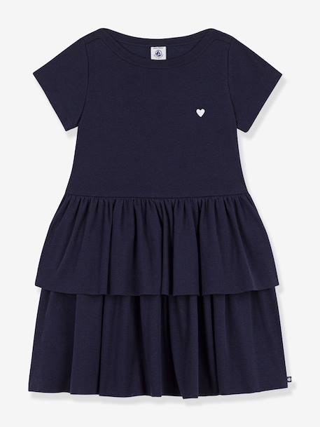 PETIT BATEAU Short-sleeved dress navy blue - vertbaudet enfant 