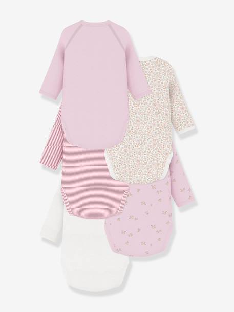 Pack of 5 wrapover bodysuits rose - vertbaudet enfant 