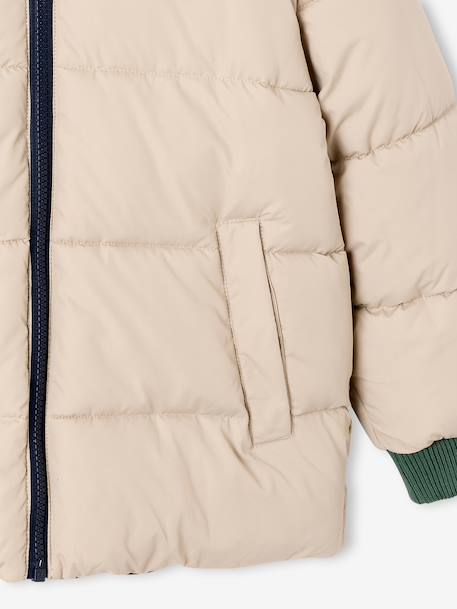 Parka à capuche réversible garçon bronze+vert sauge - vertbaudet enfant 