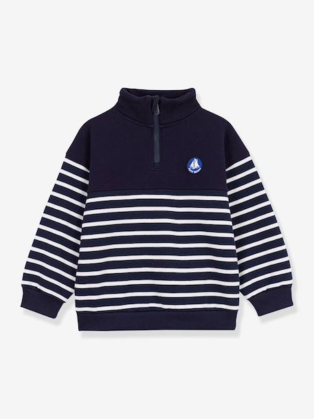 PETIT BATEAU Zip-neck sweatshirt navy blue - vertbaudet enfant 