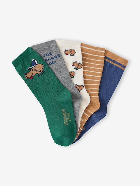Lot de 5 chaussettes garçon écru - vertbaudet enfant 